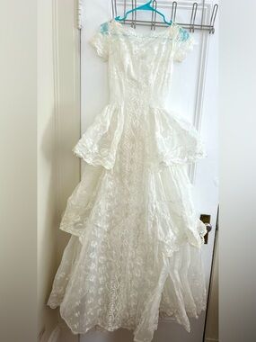 Vintage | Dresses | Vintage Bridal Originals Victorian Cottagecore Style  Ivory Lace Wedding Dress | Poshmark